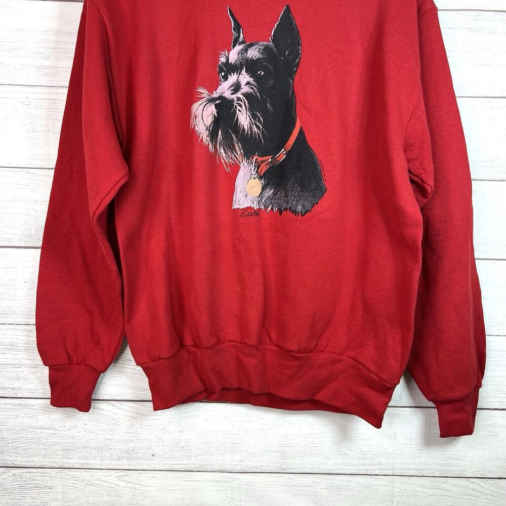Vintage Jerzees Killen Scottie Dog Sweatshirt Red Crewneck Pullover Size M - Picture 5 of 10